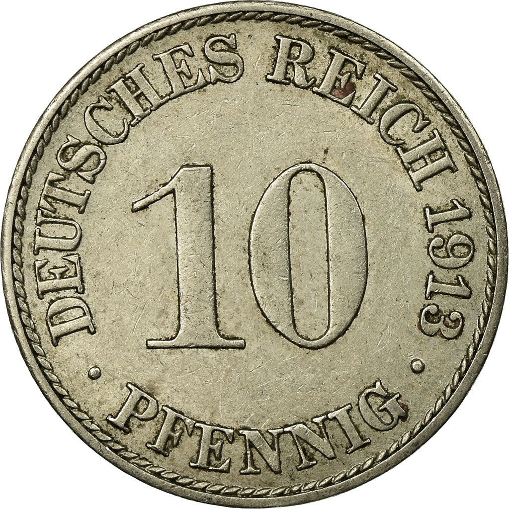 Moeda, ALEMANHA - IMPÉRIO, Wilhelm II, 10 Pfennig, 1913, Berlin, EF(40-45)