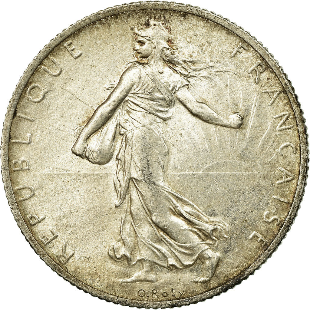 Moneda, Francia, Semeuse, 2 Francs, 1917, Paris, EBC, Plata, KM:845.1