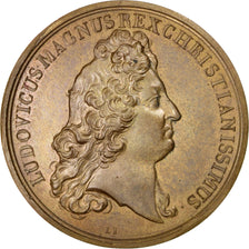 FRANCE, History, Louis XIV, Medal, AU(55-58), Mauger, Bronze, Divo #168, 29.20
