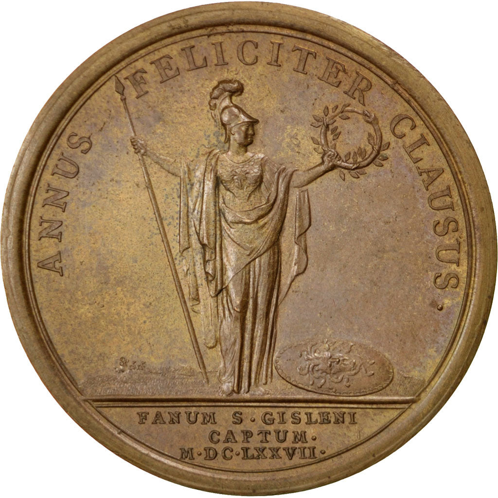 FRANCE, History, Louis XIV, Medal, AU(55-58), Mauger, Bronze, Divo #168, 29.20