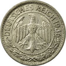 Moneda, ALEMANIA - REPÚBLICA DE WEIMAR, 50 Reichspfennig, 1936, Berlin, MBC