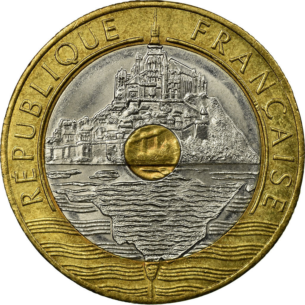 Coin, France, Mont Saint Michel, 20 Francs, 1993, Paris, EF(40-45)