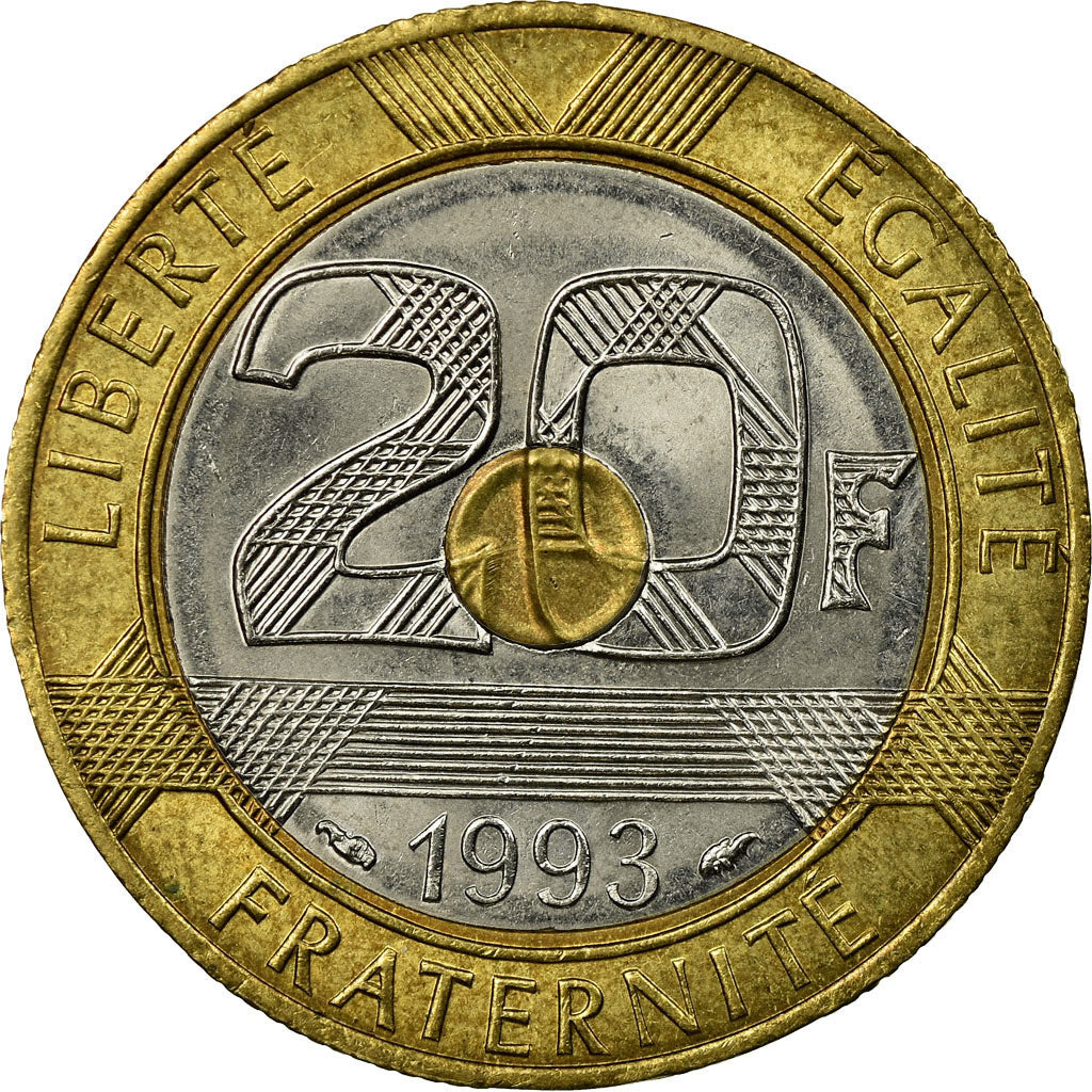 Coin, France, Mont Saint Michel, 20 Francs, 1993, Paris, EF(40-45)