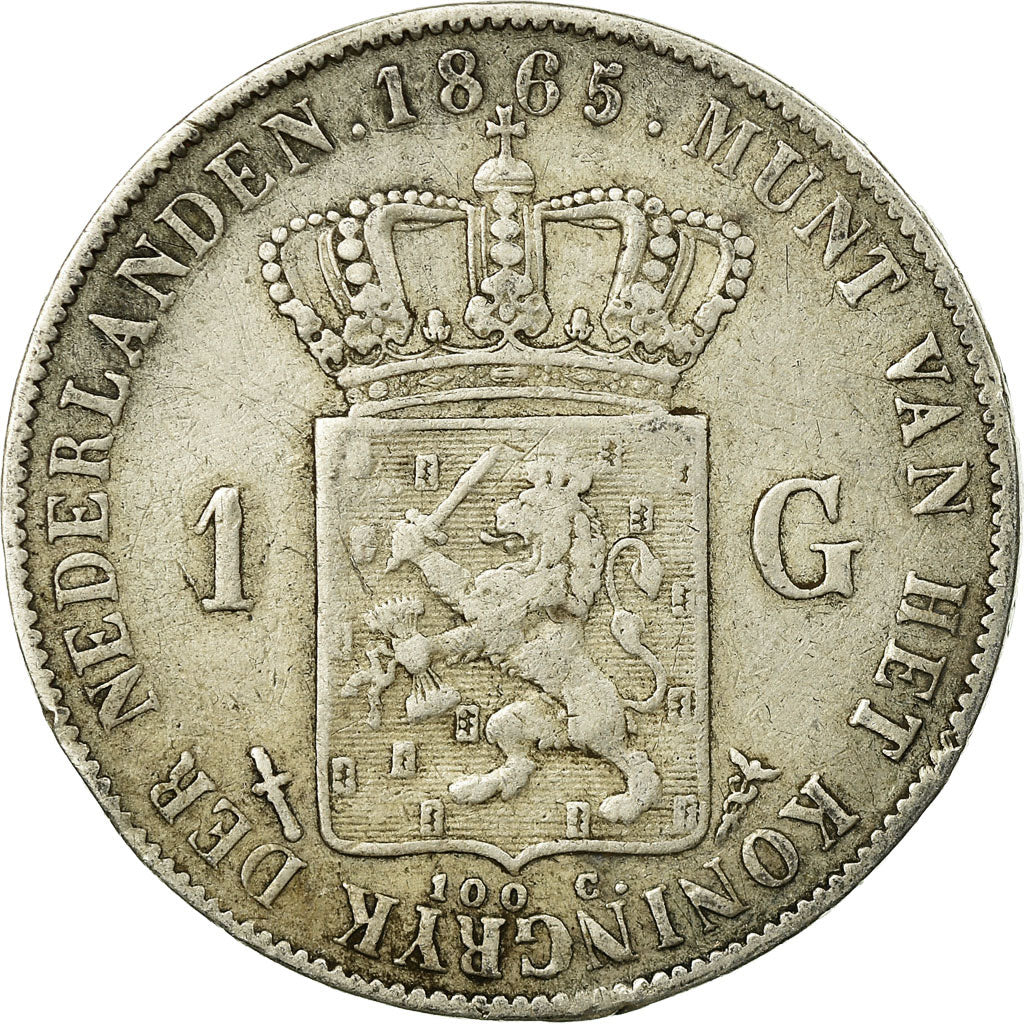 Monnaie, Pays-Bas, William III, Gulden, 1865, TTB, Argent, KM:93