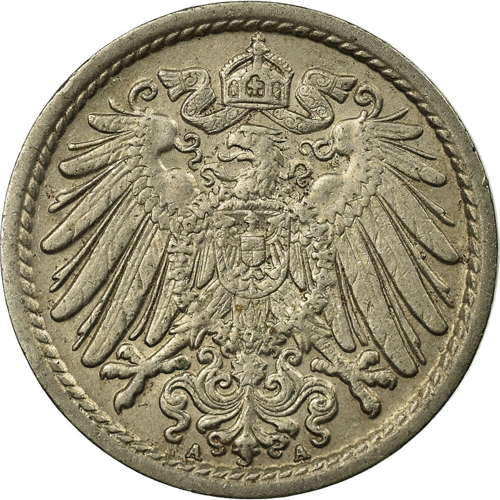 Moeda, ALEMANHA - IMPÉRIO, Wilhelm II, 5 Pfennig, 1914, Berlin, EF(40-45)