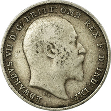 Coin, Great Britain, Edward VII, 3 Pence, 1908, VF(30-35), Silver, KM:797.2