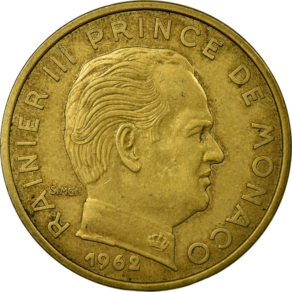 Coin, Monaco, Rainier III, 50 Centimes, 1962, EF(40-45), Aluminum-Bronze