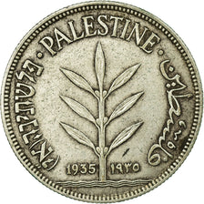 Moeda, Palestina, 100 Mils, 1935, EF(40-45), Prata, KM:7