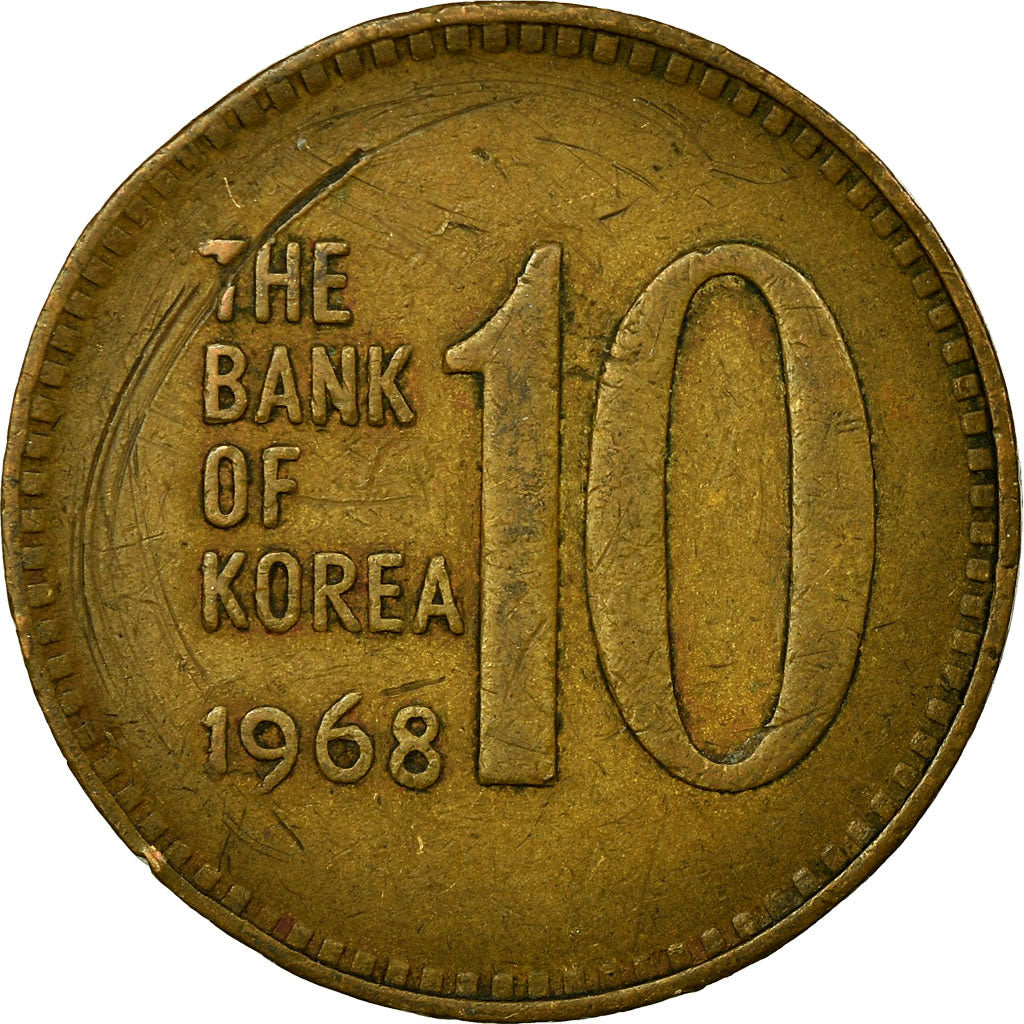 Monnaie, KOREA-SOUTH, 10 Won, 1968, TTB, Bronze, KM:6