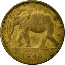 Moneda, Congo belga, Franc, 1946, BC+, Latón, KM:26