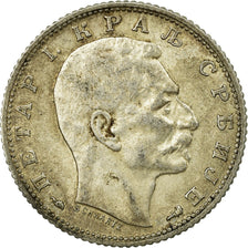 Moneta, Serbia, Peter I, Dinar, 1915, Paris, VF(30-35), Srebro, KM:25.3