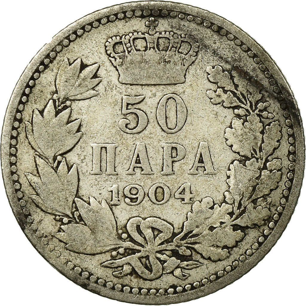 Coin, Serbia, Peter I, 50 Para, 1904, VF(20-25), Silver, KM:24.1