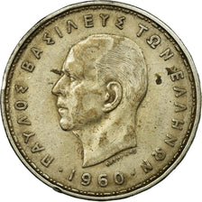 Coin, Greece, Paul I, 20 Drachmai, 1960, VF(30-35), Silver, KM:85