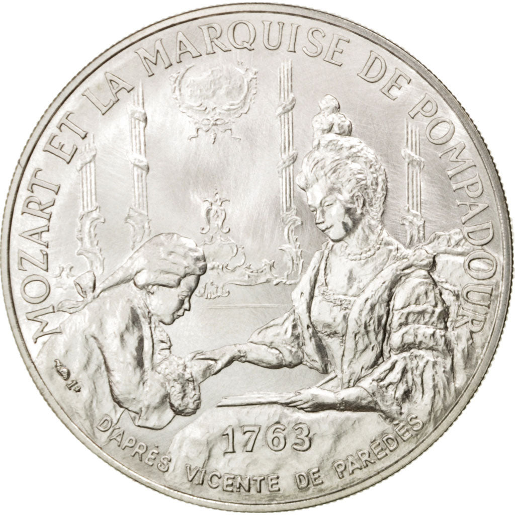 FRANCE, Arts & Culture, French Fifth Republic, Medal, MS(65-70), Silver, 32,...