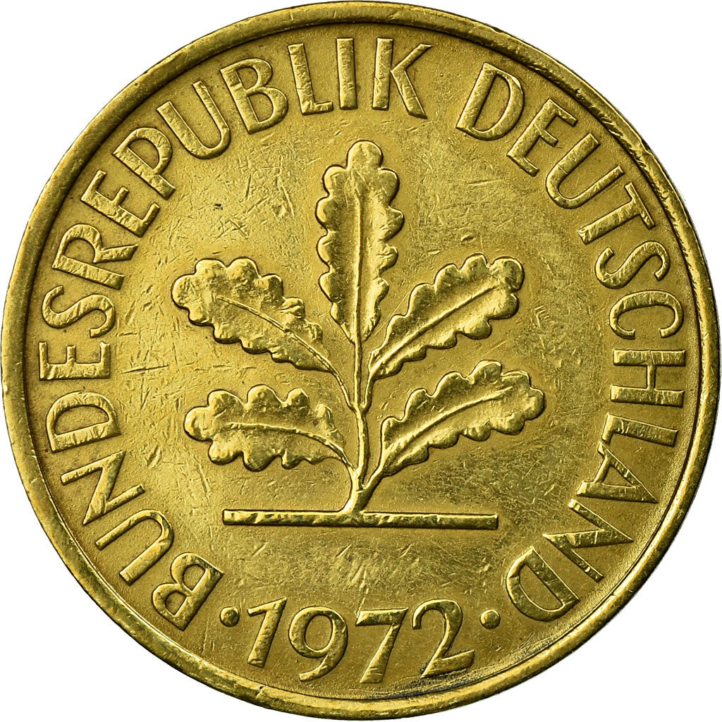 Moneta, GERMANIA - REPUBBLICA FEDERALE, 10 Pfennig, 1972, Munich, BB+, Acciaio