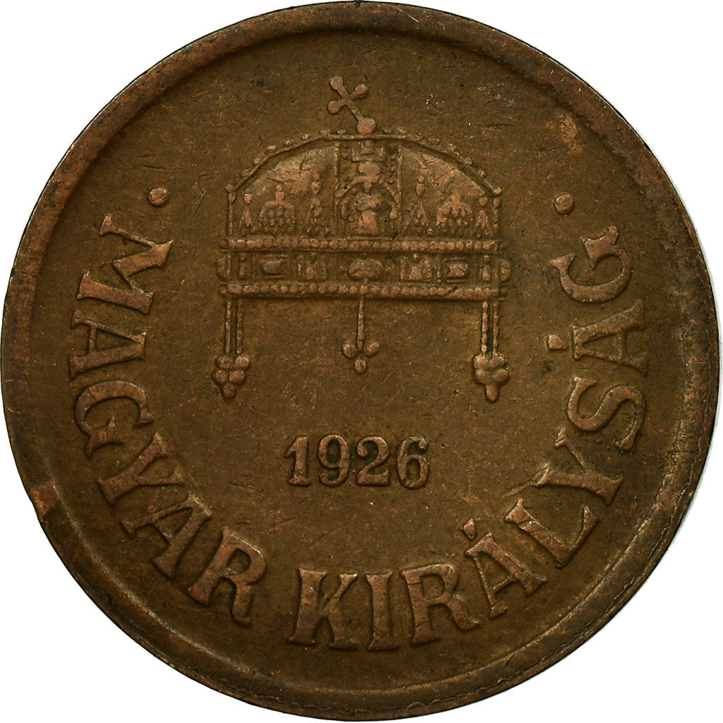 Coin, Hungary, 2 Filler, 1926, Budapest, EF(40-45), Bronze, KM:506