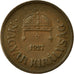 Coin, Hungary, 2 Filler, 1927, Budapest, EF(40-45), Bronze, KM:506