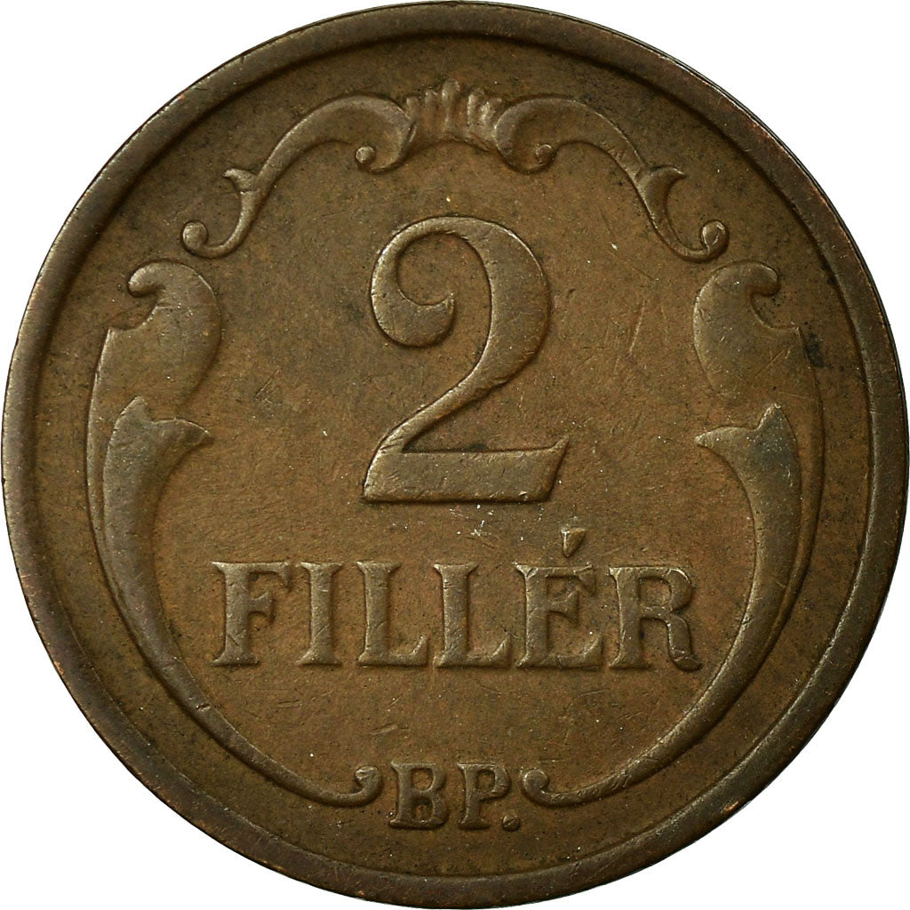 Coin, Hungary, 2 Filler, 1927, Budapest, EF(40-45), Bronze, KM:506