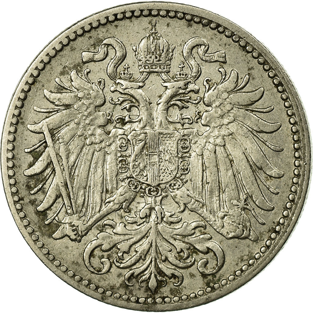 Coin, Austria, Franz Joseph I, 10 Heller, 1910, VF(30-35), Nickel, KM:2802