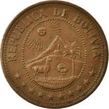 Coin, Bolivia, 10 Centavos, 1973, EF(40-45), Copper Clad Steel, KM:188