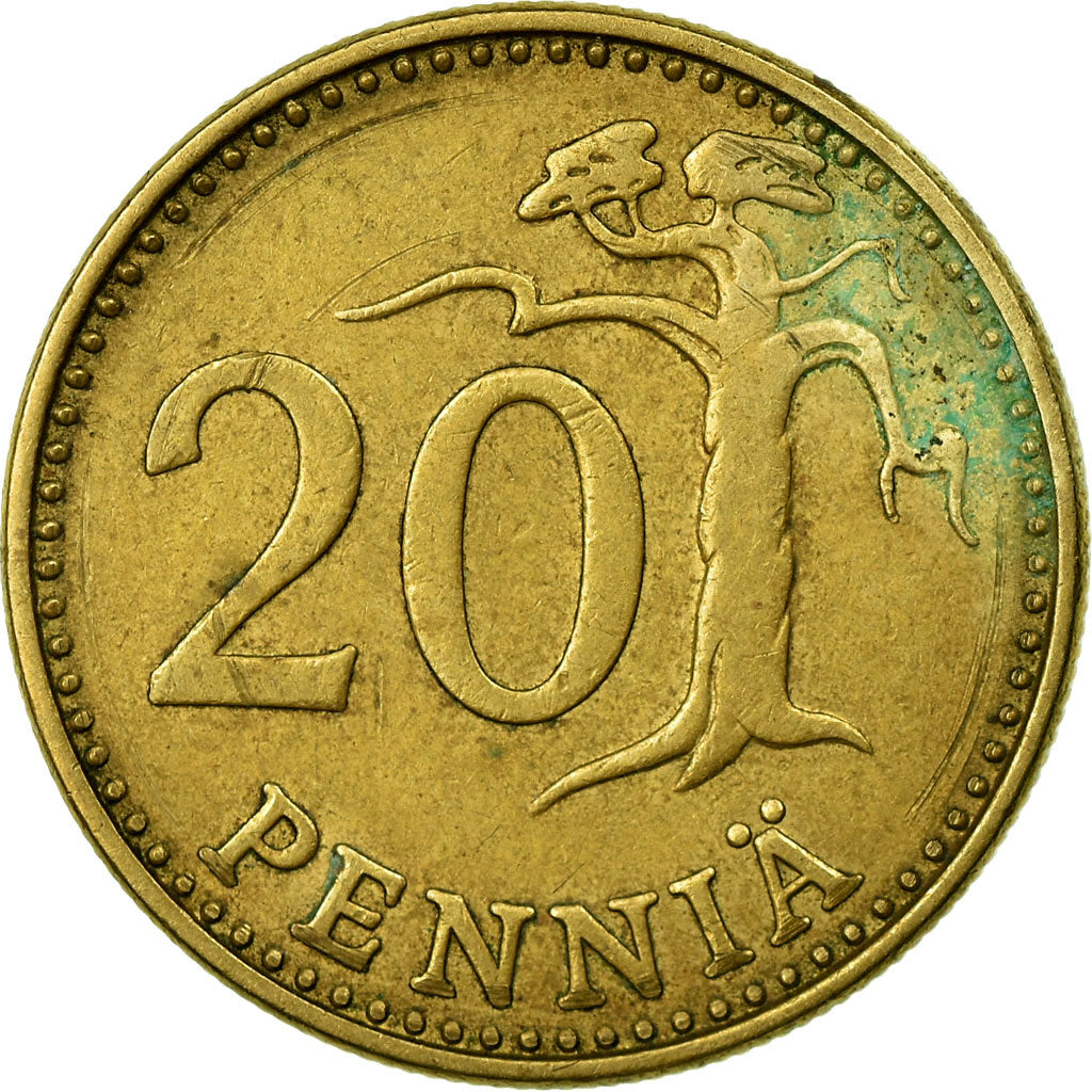 Moneta, Finlandia, 20 Pennia, 1973, MB+, Alluminio-bronzo, KM:47