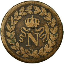 Moeda, França, Napoléon I, Decime, 1814, Strasbourg, VG(8-10), Bronze, KM:700