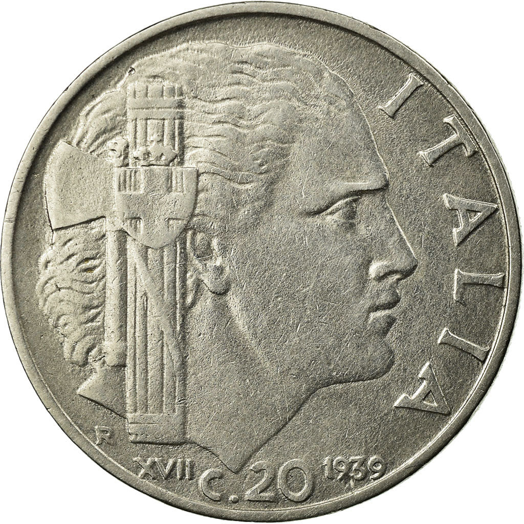 Coin, Italy, Vittorio Emanuele III, 20 Centesimi, 1939, Rome, EF(40-45)