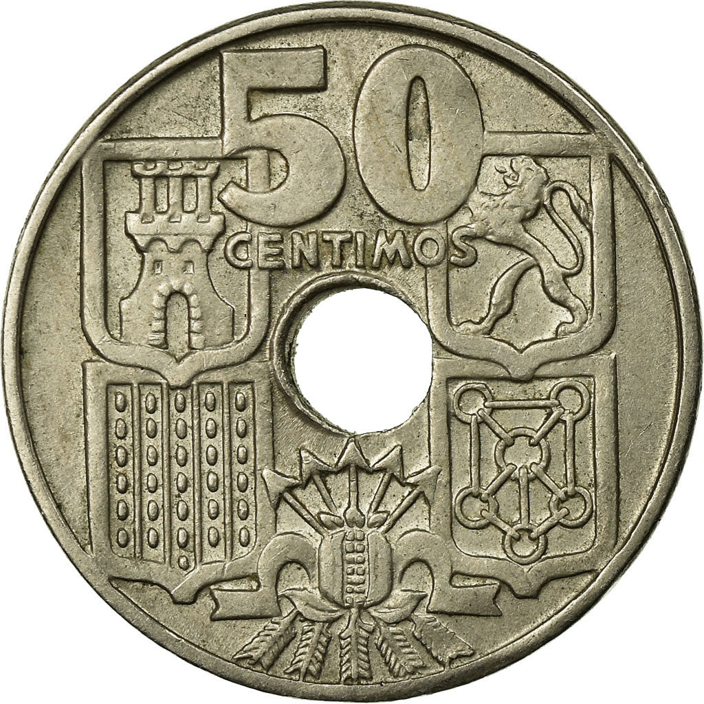 Coin, Spain, Francisco Franco, caudillo, 50 Centimos, 1964, EF(40-45)
