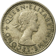 Moeda, Nova Zelândia, Elizabeth II, 3 Pence, 1965, VF(30-35), Cobre-níquel