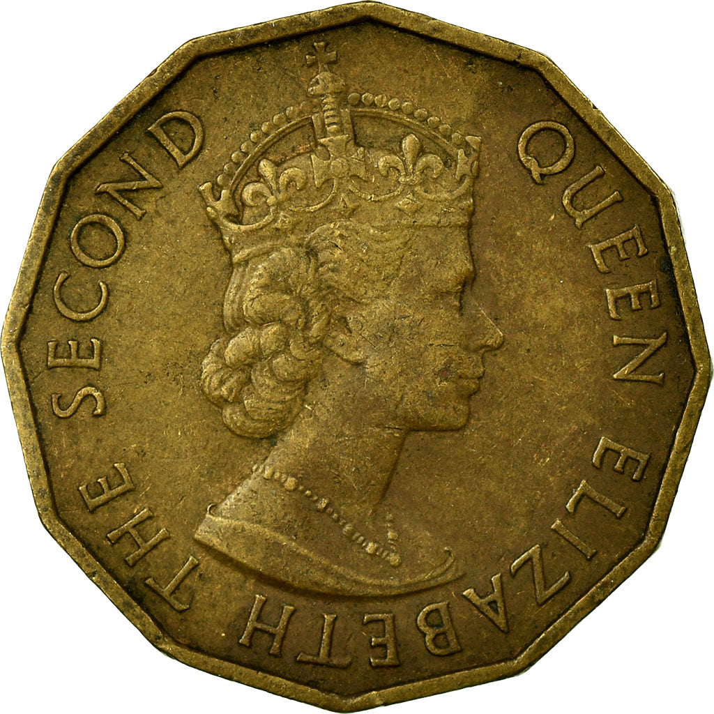 Coin, Nigeria, Elizabeth II, 3 Pence, 1959, EF(40-45), Nickel-brass, KM:3