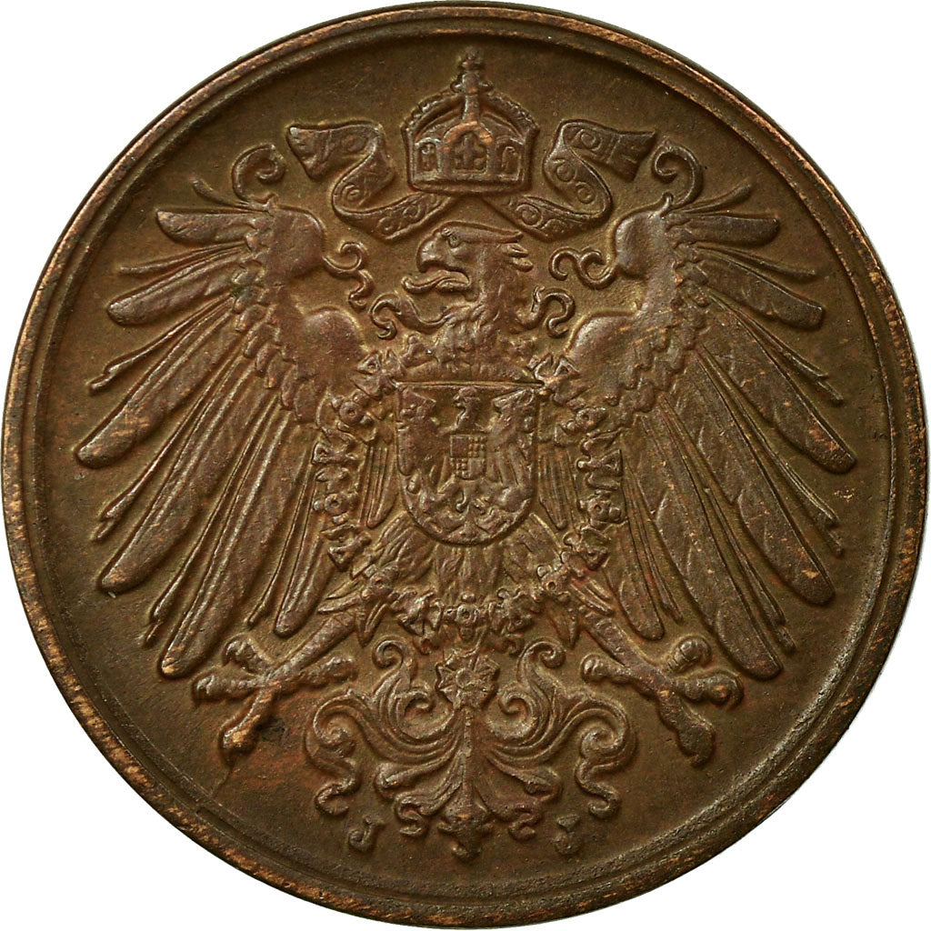 Münze, GERMANY - EMPIRE, Wilhelm II, Pfennig, 1915, Hamburg, SS+, Kupfer, KM:10