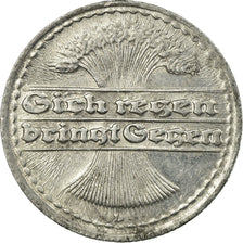 Coin, GERMANY, WEIMAR REPUBLIC, 50 Pfennig, 1920, Munich, EF(40-45), Aluminum