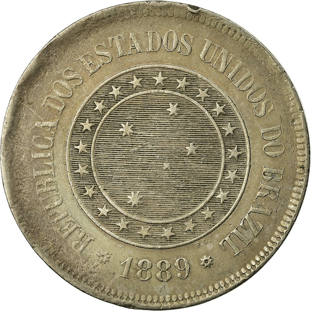 Coin, Brazil, 100 Reis, 1889, VF(20-25), Copper-nickel, KM:492