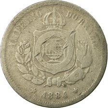 Coin, Brazil, Pedro II, 100 Reis, 1884, VF(20-25), Copper-nickel, KM:477
