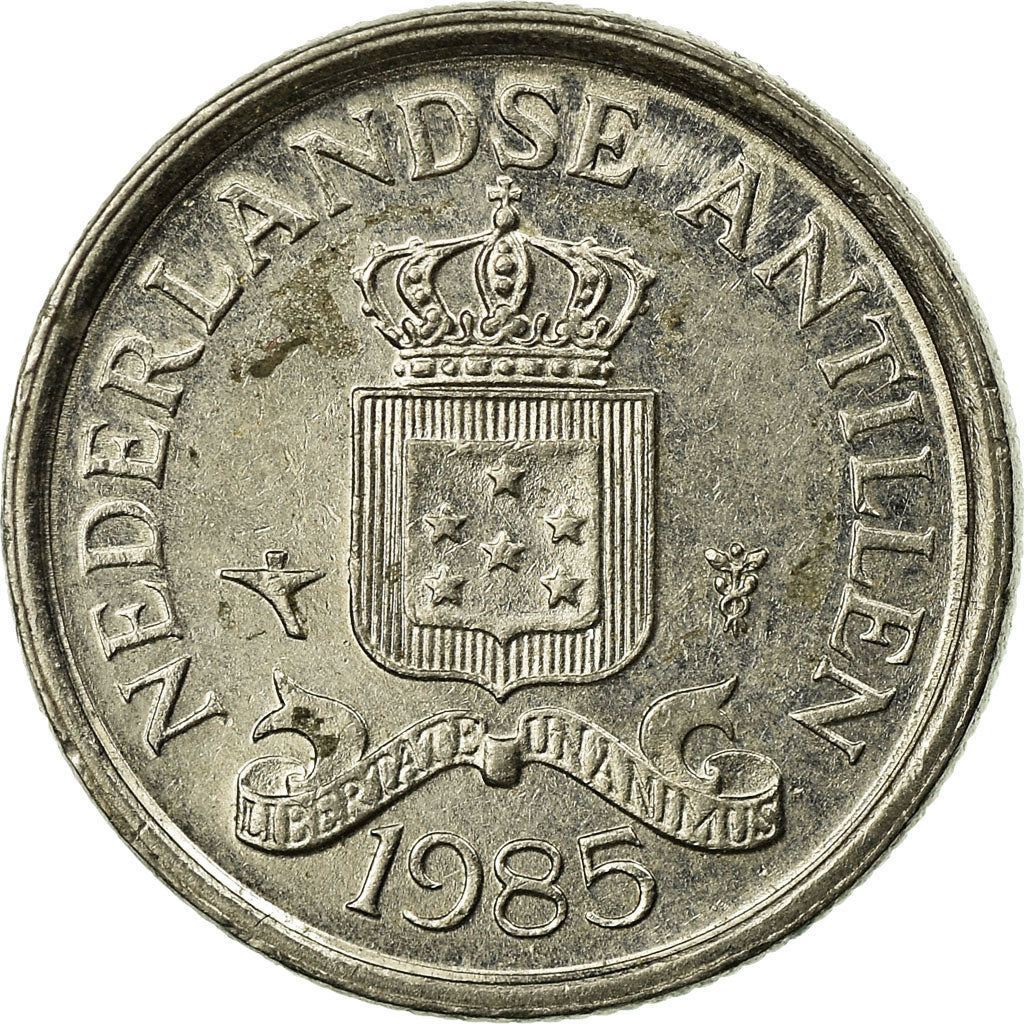 Moneda, Antillas holandesas, Juliana, 10 Cents, 1985, MBC, Níquel, KM:10