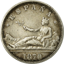 Coin, Spain, Provisional Government, 2 Pesetas, 1870, Madrid, EF(40-45), Silver