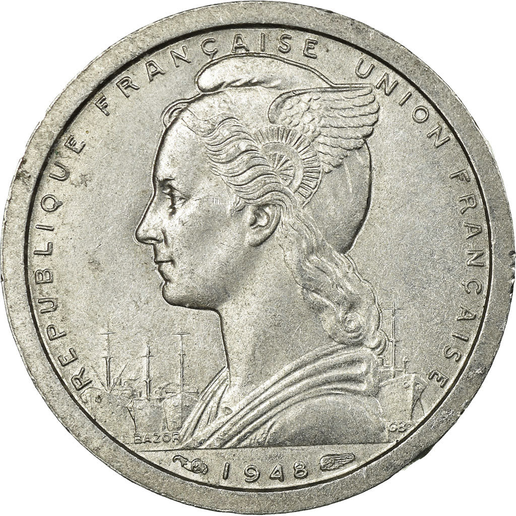 Coin, Cameroon, Franc, 1948, Paris, EF(40-45), Aluminum, KM:8