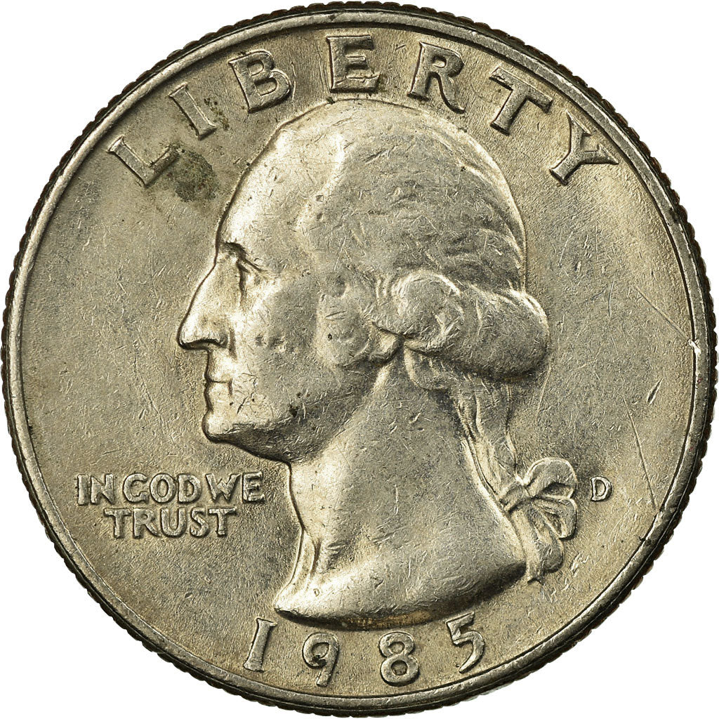 Moneta, USA, Washington Quarter, Quarter, 1985, U.S. Mint, Denver, VF(30-35)