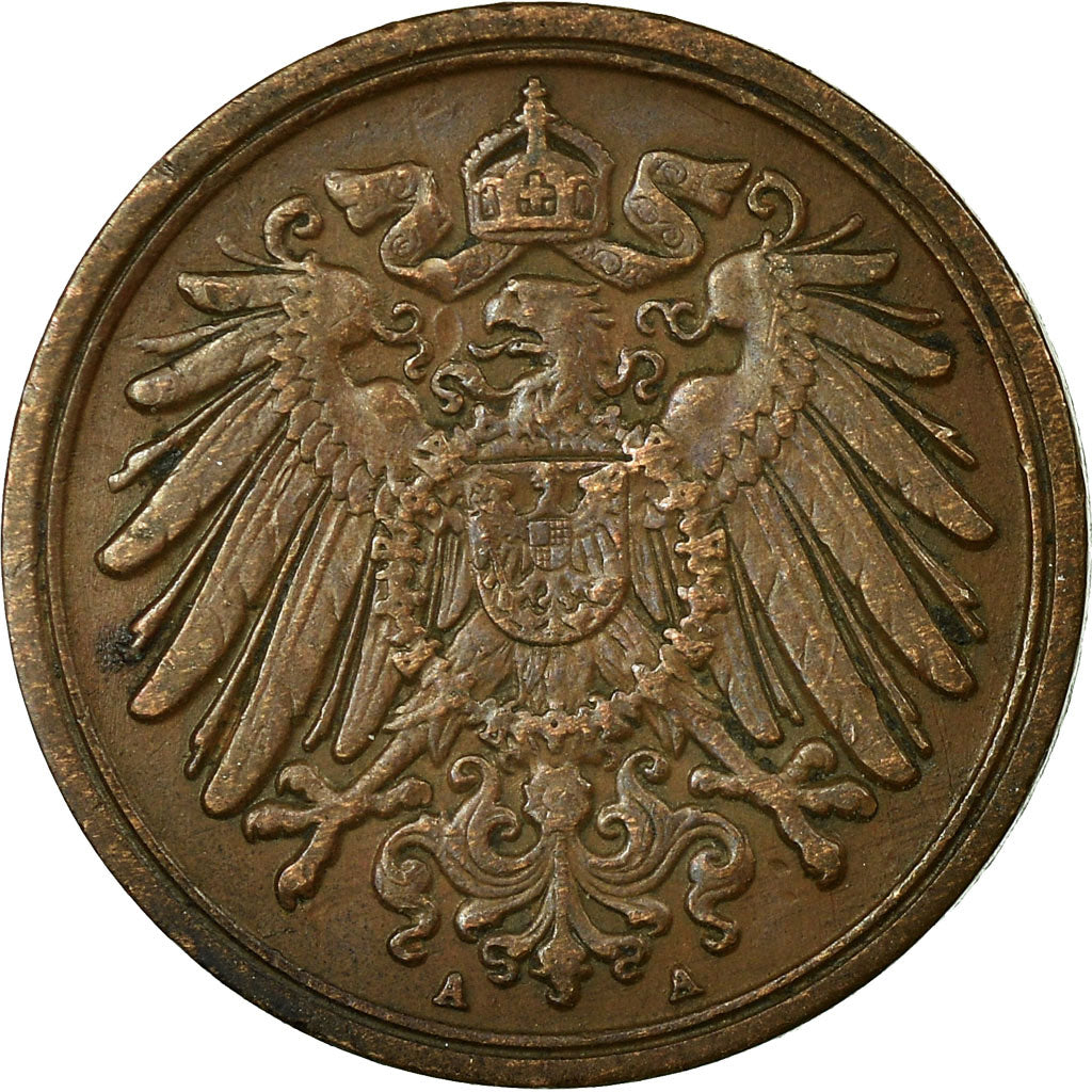 Moneda, ALEMANIA - IMPERIO, Wilhelm II, Pfennig, 1911, Berlin, BC+, Cobre, KM:10