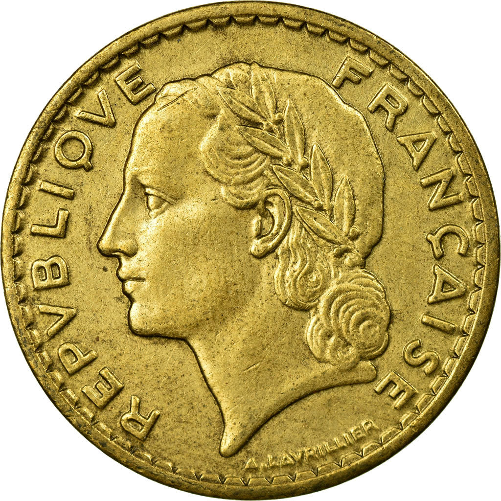 Munten, Frankrijk, Lavrillier, 5 Francs, 1940, Paris, FR+, Aluminum-Bronze