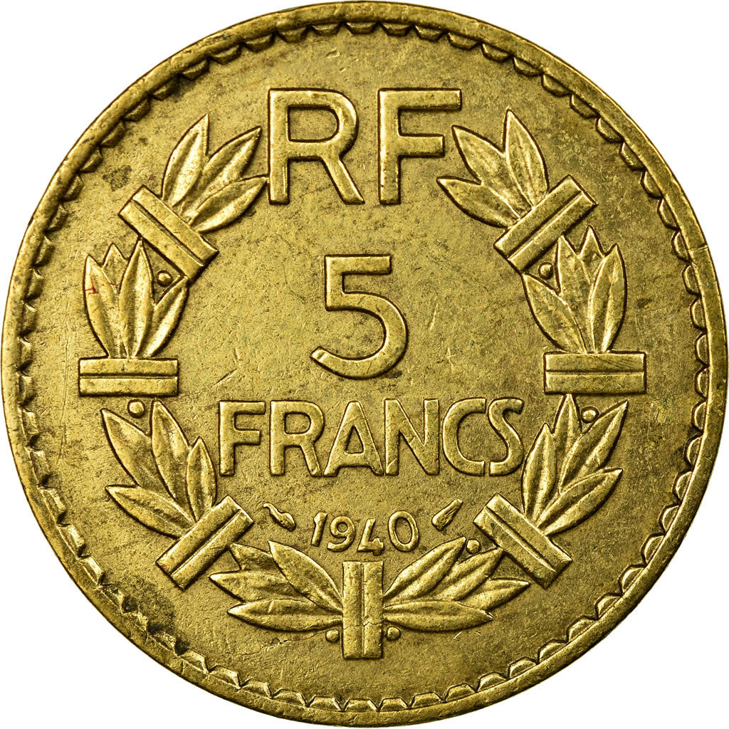 Munten, Frankrijk, Lavrillier, 5 Francs, 1940, Paris, FR+, Aluminum-Bronze