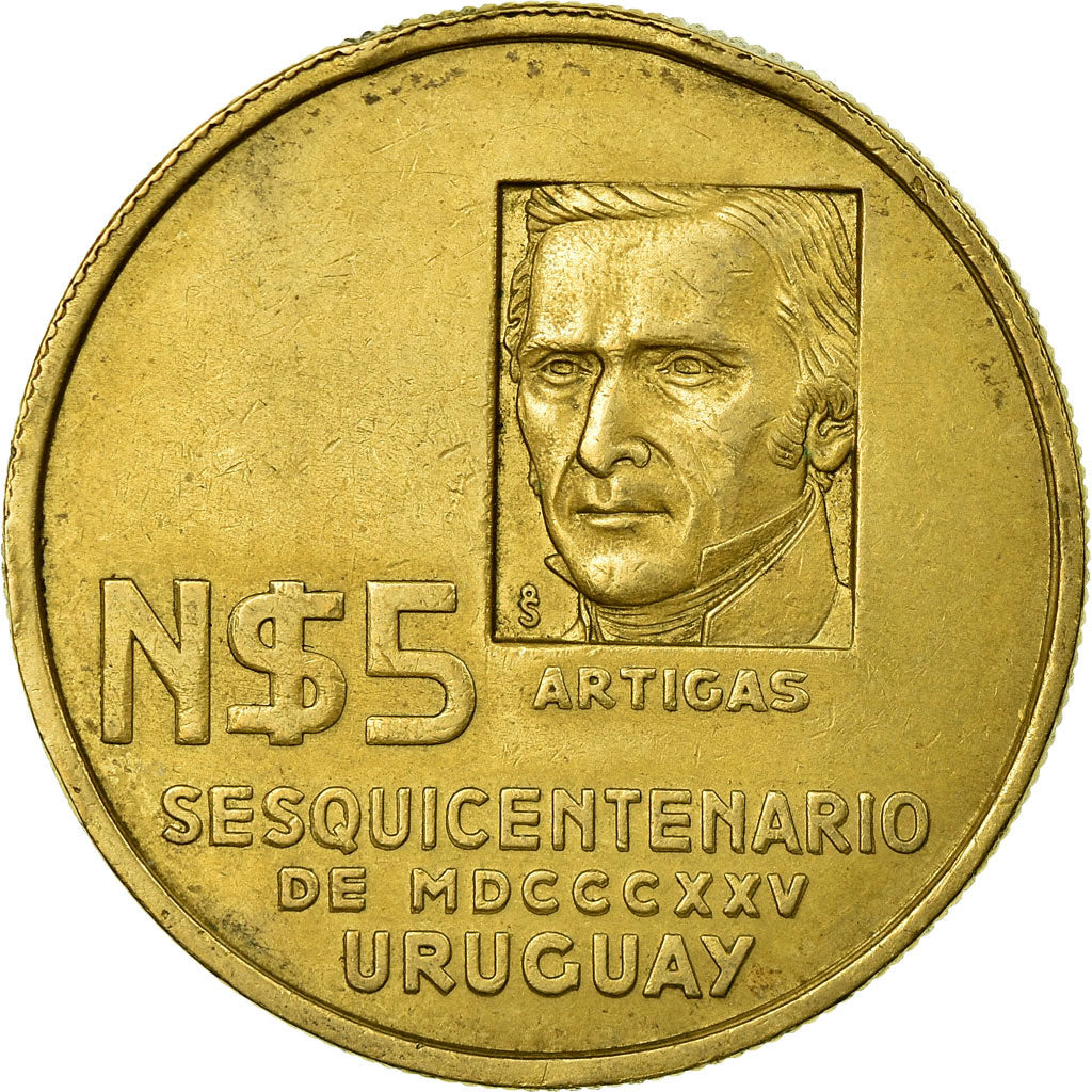 Coin, Uruguay, 5 Nuevos Pesos, Undated (1975), Santiago, EF(40-45)