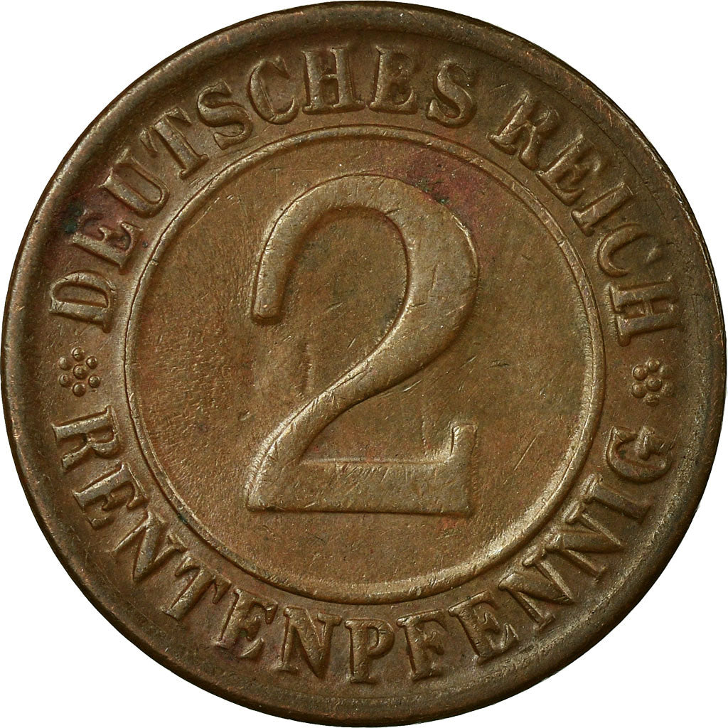 Coin, GERMANY, WEIMAR REPUBLIC, 2 Rentenpfennig, 1924, Berlin, VF(30-35)