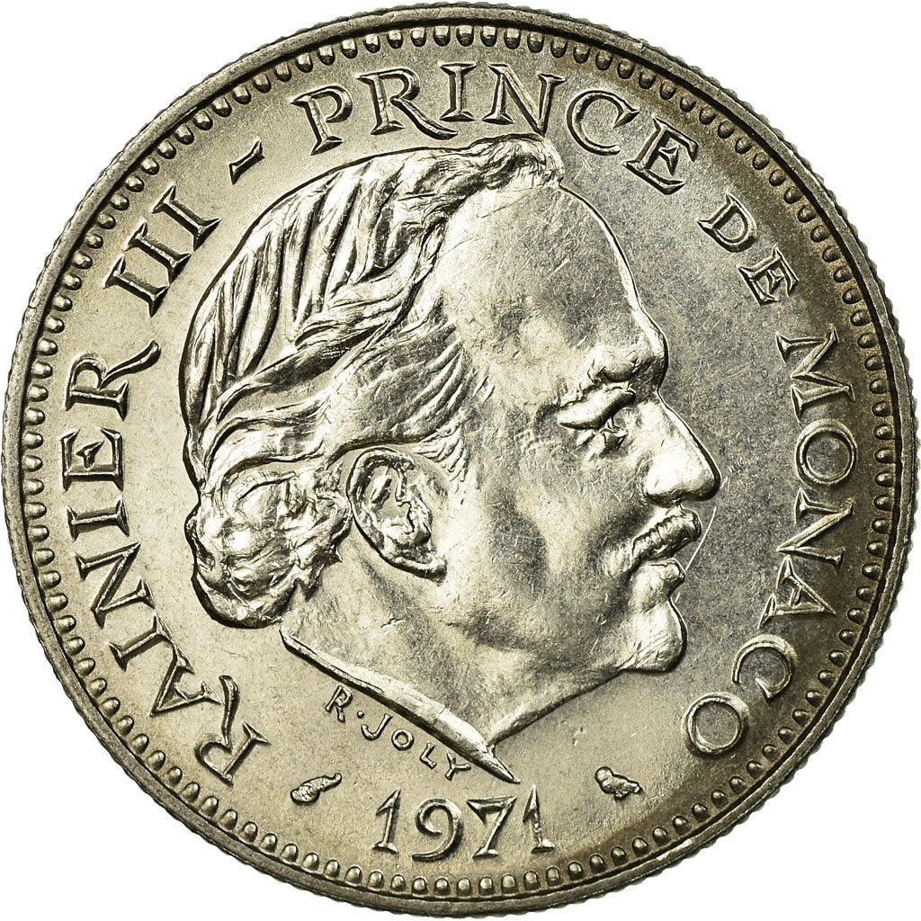 Münze, Monaco, Rainier III, 5 Francs, 1971, SS+, Copper-nickel, KM:150