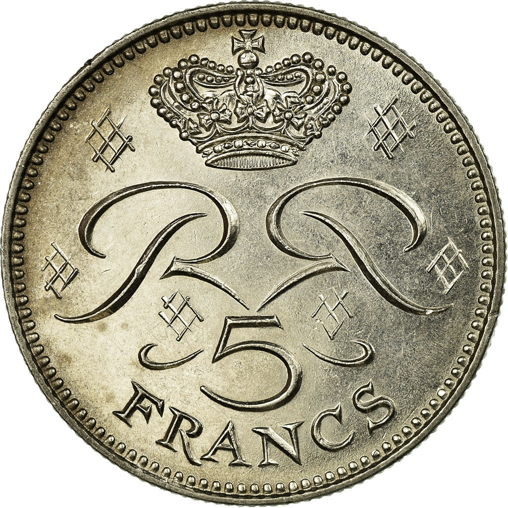 Münze, Monaco, Rainier III, 5 Francs, 1971, SS+, Copper-nickel, KM:150