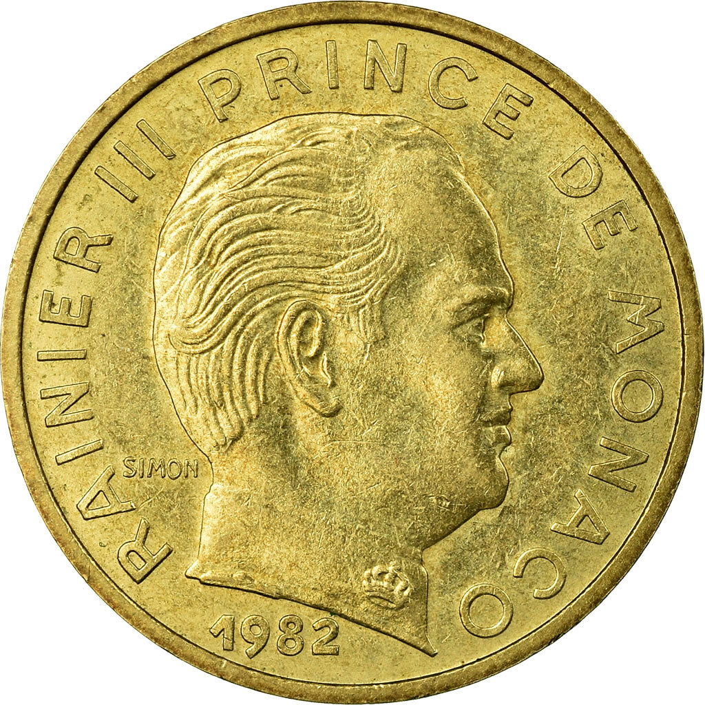 Coin, Monaco, Rainier III, 10 Centimes, 1982, EF(40-45), Aluminum-Bronze