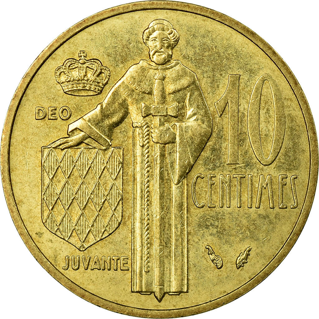 Coin, Monaco, Rainier III, 10 Centimes, 1982, EF(40-45), Aluminum-Bronze