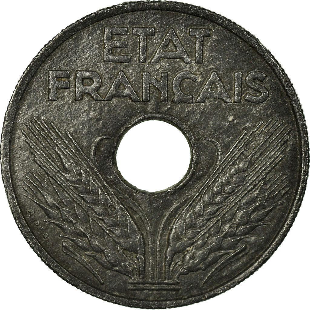 Coin, France, État français, 20 Centimes, 1942, Paris, EF(40-45), Zinc