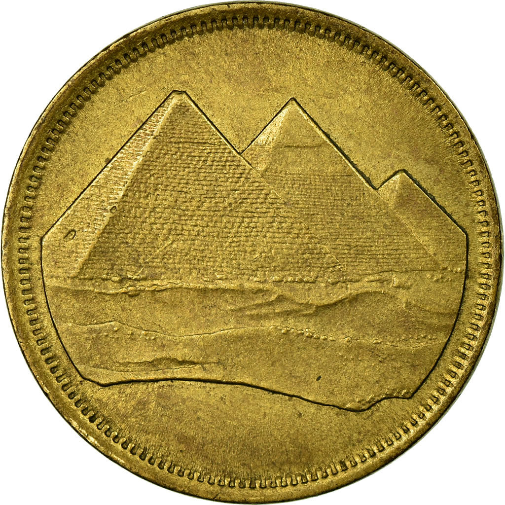 Coin, Egypt, 5 Piastres, 1984/AH1404, EF(40-45), Aluminum-Bronze, KM:555.2