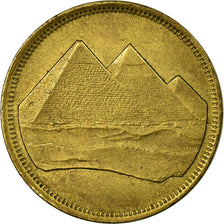 Coin, Egypt, 5 Piastres, 1984/AH1404, EF(40-45), Aluminum-Bronze, KM:555.2